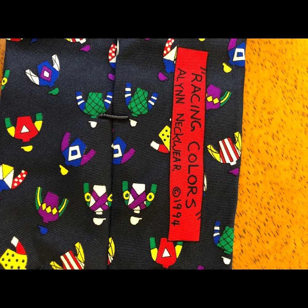 Alynn Neckware “Racing Colors” silk tie ($5 or 2 items for $9) - Picture 4 of 5